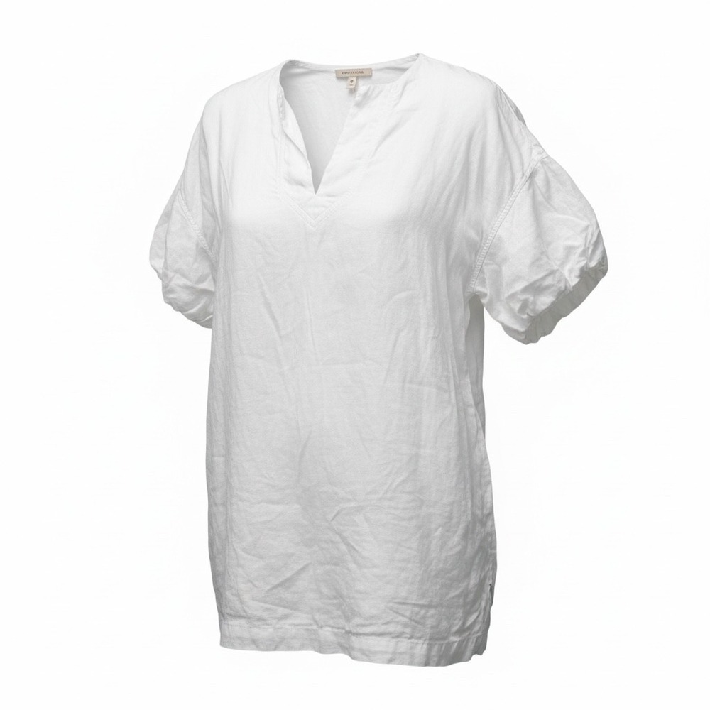 Banana Republic Linen Tunic Dress Petite M White Pockets Lined minimalist Beachy